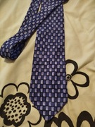 Granatowy z fioletowym wzorem krawat Burton Mens Wear