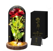 Wieczna Róża W Szkle Lampka Nocna Sztuczne Kwiaty PREZENT DLA KOBIETY MAMY