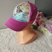 Różowa czapka dziewczęca Sea World, bawełna, cekiny, rzep, 7–10 lat