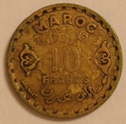 10 franków 1371 (), 1 dirham 1965 Maroko