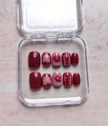 Zestaw Press On Nails Rękodzieło - Bordo blooming. Rozmiar L