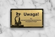 tabliczki uwaga pies bulterier
