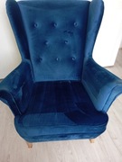 Fotel Uszak granatowy