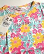 MANGO t-shirt | koszulka | kolorowe kwiaty | haftowane logo 9 10 lat