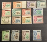 SABAH 1964 (North Borneo) – Pełna Seria 16 szt. do 10$. Zwierzęta.