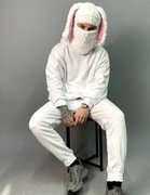 Bluza z kapturem i spodnie dresowe, biała kerel