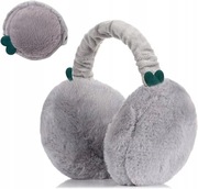 Nauszniki Zimowe Pluszowe Damskie Na Uszy Futrzane Miękkie Szary