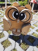 Sowa ogrodowa z drewna