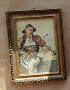 stary sygnowany obraz Góral portret