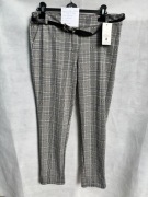 Spodnie w kratę z paskiem r. 2XL Made In Italy 