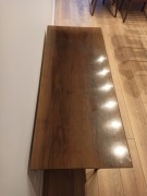 Oryginalny stolik kawowy PRL orzech, 1972, etykieta, vintage, kolekcjonersk