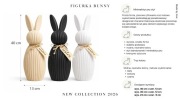 Figurka, dekoracja  wielkanocna Bunny, ryflowany zajączek XXL - 40cm