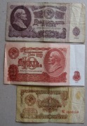 ZSRR Rosja zestaw banknotów z 1961 r. 3 szt.