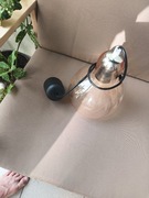 Lampa sufitowa Klosz szklany żyrandol wiszący E27  Black end white