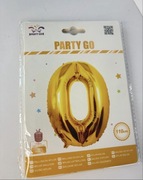 Balon foliowy złoty 0 110 cm urodziny impreza sylwester jubileusz data gold