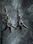 Wiszące kolczyki chainmaille, kolce + hematyt