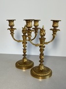 Para świeczników brąz złocony