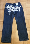 MASS DNM, MASS DENIM, oldschoolowe spodnie rozmiar 32