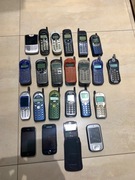 Zestaw starych telefonow komorkowych 23sztuki Alcatel Philips 