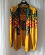 Vintage 80s angora unikatowy sweter długi kardigan oversize