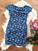 Niebieska hawajska tunika w palmy Atmosphere 34/36XS granatowa plażowa 