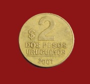 Moneta 2 peso 2007, Urugwaj