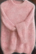 Nowy ciepły sweter z moheru XL/XXL brzoskwiniowo kremowy