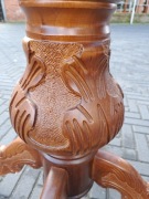 Antyk stół okrągły rozkładany na 1 nodze + szkło