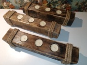 Świeczniki Loft drewniane ręcznie wykonane