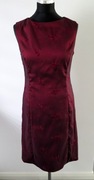 Elegancka bordowa sukienka + żakiet, zestaw, R: S