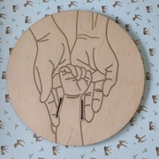 Duża Drewniana tabliczka 20cm na opaskę szpitalną noworodka TA1A