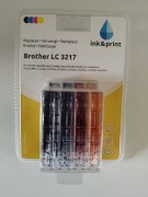 Tusze, zestaw zamienników tuszów ink&print model Brother LC-3217. 