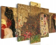 Klimatyczny KLIMT do sypialni, salonu - MUZY (secesja) / 5-częściowy OBRAZ