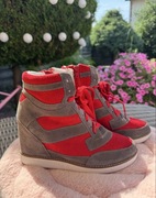 Luksusowe buty na koturnie skóra naturalna