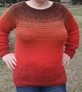 Wełniany sweter rękodzieło duży rozmiar 