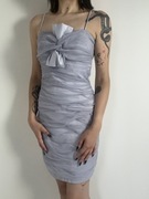 Lawendowa sukienka koktajlowa z kokardą rozm. S Asar