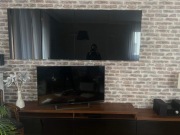 Meble RTV zabudowa TV Szafka drewno szkło czarne