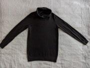 Brązowy elegancki wełniany sweter golf Ril's 38 wełna merino