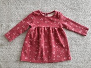 Różowa elegancka sukienka z długim rękawem w kwiatki Primark 86 jak nowa