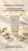 Missha Cotton Sun SPF 50+ Krem matujący * HIT Korei * Nowy 50ml