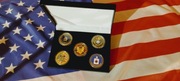 Amerykański styl odznaki medale kolekcja 5 pozłacanych egz. + 1 gratis