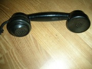 Słuchawka telefoniczna bakielitowa ze znakiem firmowym