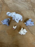 Komplet ceramicznych figurek słoni słoń