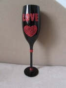 Kieliszek do szampana Love serce walentynki ślub wesele brokat