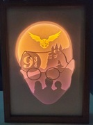 Shadowbox Harry Potter złoty 