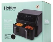 Frytkownica dwukomorowa Hoffen AL-9001AKD czarna dwukomorowa 2 komory 8l