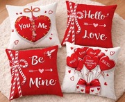 Zestaw poszewek na poduszki serca walentynki 