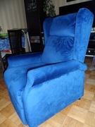 Fotel uszak rozkładany, granatowy.