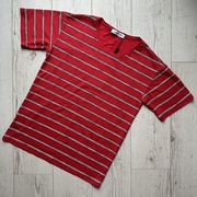 Czerwony t-shirt w paski damska koszulka LACOSTE basics original XS