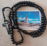 Różaniec z drewna dla babci z magnesem Matka Boska Fatimska FATIMA.